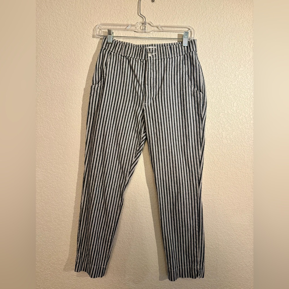 Hollister Black and White Striped Chinos